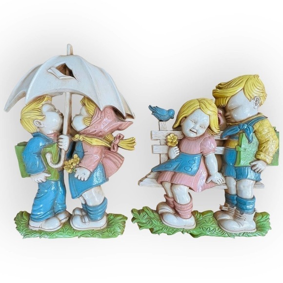 Vintage 80s Homco Children’s Wall Plaque Nursery Pastel Decor - Picture 3 of 7